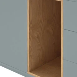 CORVO Buffet Haut 3 Portes 3 Tiroirs En Bois L100cm -Meubles Soldes Magasin buffet haut 3 portes 3 tiroirs bois l100cm teulat corvo 5