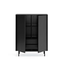 SIERRA Buffet Haut En Bois 2 Portes 2 Tiroirs -Meubles Soldes Magasin buffet haut bois 2 portes 2 tiroirs teulat sierra 2