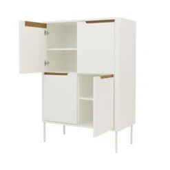 SWITCH Buffet Haut En Bois 4 Portes H128cm -Meubles Soldes Magasin buffet haut bois 4 portes h128cm tenzo switch 3