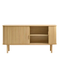 CALLAN Buffet Aux Portes Coulissantes En Bois Strié L160cm 8 CALLAN Buffet Aux Portes Coulissantes En Bois Strié L160cm -Meubles Soldes Magasin buffet portes coulissantes bois strie l160cm callan 2