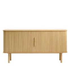 CALLAN Buffet Aux Portes Coulissantes En Bois Strié L160cm