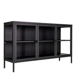 BRISBANE Buffet En Verre Et Métal L140cm -Meubles Soldes Magasin buffet verre metal l140cm house nordic brisbane 2