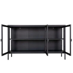 BRISBANE Buffet En Verre Et Métal L140cm -Meubles Soldes Magasin buffet verre metal l140cm house nordic brisbane 3