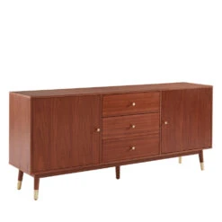 GRUDE Buffet Vintage 2 Portes 3 Tiroirs En Bois L180 Cm -Meubles Soldes Magasin buffet vintage 2 portes 3 tiroirs bois grude 2