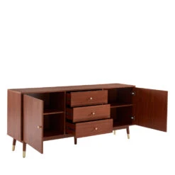 GRUDE Buffet Vintage 2 Portes 3 Tiroirs En Bois L180 Cm -Meubles Soldes Magasin buffet vintage 2 portes 3 tiroirs bois grude 3