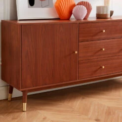 GRUDE Buffet Vintage 2 Portes 3 Tiroirs En Bois L180 Cm -Meubles Soldes Magasin buffet vintage 2 portes 3 tiroirs bois grude 4