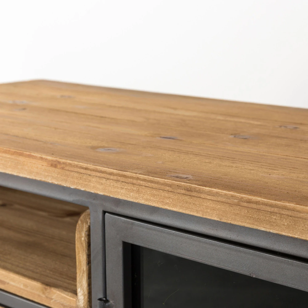 DAMIAN Buffet Vintage En Bois Et Métal 6 DAMIAN Buffet Vintage En Bois Et Métal – Image 4