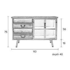 DAMIAN Buffet Vintage En Bois Et Métal 19 DAMIAN Buffet Vintage En Bois Et Métal -Meubles Soldes Magasin buffet vintage en bois et metal damian 8