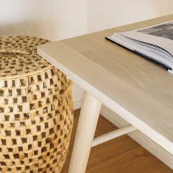 CURIE Bureau En Bois D'hévéa Massif -Meubles Soldes Magasin bureau bois massif caoutchouc kave home curie 2