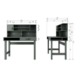 STAGE Bureau Avec Multiples Rangements En Bois -Meubles Soldes Magasin bureau multiples rangements bois vtwonen stage 5