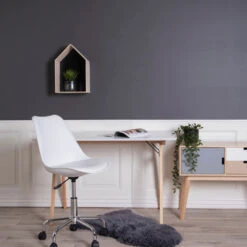 VOJENS Bureau Pieds Bois Clair L120cm