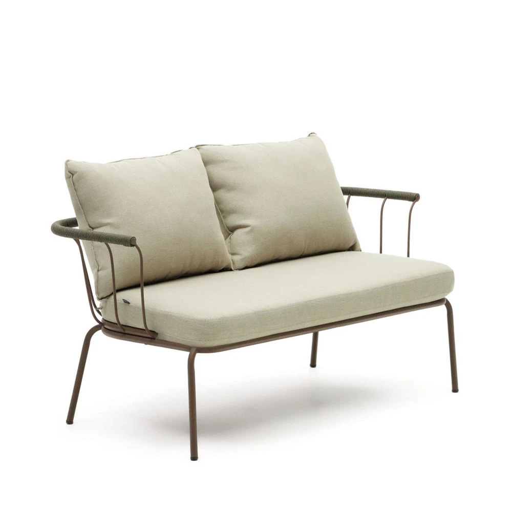 SALGUER Canapé De Jardin En Acier Et Corde L134cm 4 SALGUER Canapé De Jardin En Acier Et Corde L134cm – Image 2