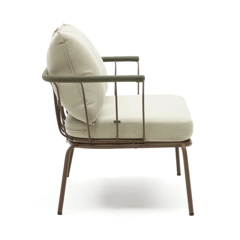 SALGUER Canapé De Jardin En Acier Et Corde L134cm 5 SALGUER Canapé De Jardin En Acier Et Corde L134cm – Image 3