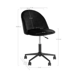 GENEVE Chaise De Bureau à Roulettes En Velours 15 GENEVE Chaise De Bureau à Roulettes En Velours -Meubles Soldes Magasin chaise bureau roulettes velours house nordic geneve 6