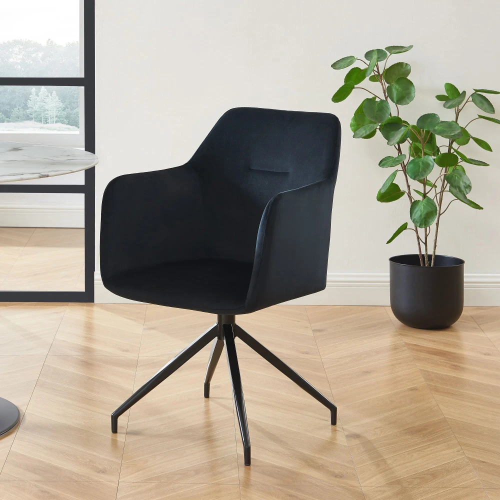 NATE Chaise De Bureau En Velours 10 NATE Chaise De Bureau En Velours – Image 8