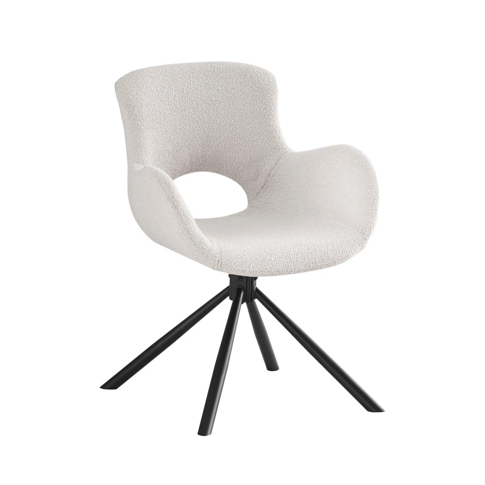 AMORIM Chaise De Bureau En Tissu Bouclette Et Métal 4 AMORIM Chaise De Bureau En Tissu Bouclette Et Métal – Image 2