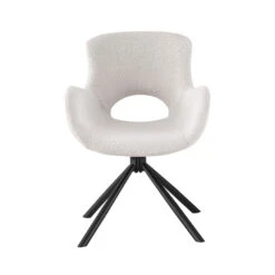 AMORIM Chaise De Bureau En Tissu Bouclette Et Métal