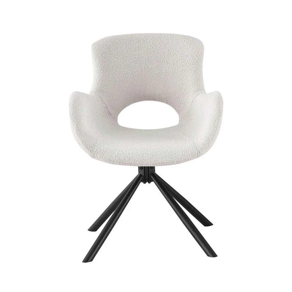 AMORIM Chaise De Bureau En Tissu Bouclette Et Métal 3 AMORIM Chaise De Bureau En Tissu Bouclette Et Métal