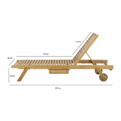 ONS Chaise Longue En Bois D'acacia -Meubles Soldes Magasin chaise longue bois acacia ons 8