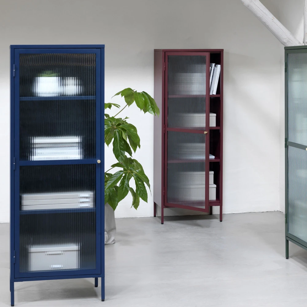 BJORN Colonne De Rangement 1 Porte En Verre Strié Et Métal H160cm 3 BJORN Colonne De Rangement 1 Porte En Verre Strié Et Métal H160cm