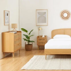 BOMBONG Commode 3 Tiroirs En Bois Et Cannage L85cm -Meubles Soldes Magasin commode 3 tiroirs bois cannage l85cm bombong 7