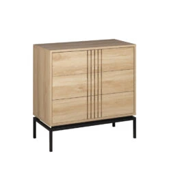 KROKOM Commode 3 Tiroirs En Bois Et Métal L80cm 15 KROKOM Commode 3 Tiroirs En Bois Et Métal L80cm -Meubles Soldes Magasin commode 3 tiroirs bois metal l80cm drawer krokom 3