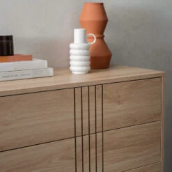 KROKOM Commode 3 Tiroirs En Bois Et Métal L80cm 17 KROKOM Commode 3 Tiroirs En Bois Et Métal L80cm -Meubles Soldes Magasin commode 3 tiroirs bois metal l80cm drawer krokom 5