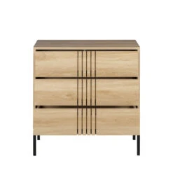 KROKOM Commode 3 Tiroirs En Bois Et Métal L80cm 21 KROKOM Commode 3 Tiroirs En Bois Et Métal L80cm -Meubles Soldes Magasin commode 3 tiroirs bois metal l80cm drawer krokom 9
