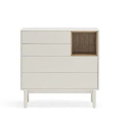 CORVO Commode 4 Tiroirs 1 Niche En Bois L90xH90cm -Meubles Soldes Magasin commode 4 tiroirs 1 niche bois l90xh90cm teulat corvo 2
