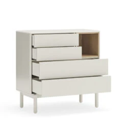 CORVO Commode 4 Tiroirs 1 Niche En Bois L90xH90cm -Meubles Soldes Magasin commode 4 tiroirs 1 niche bois l90xh90cm teulat corvo 3