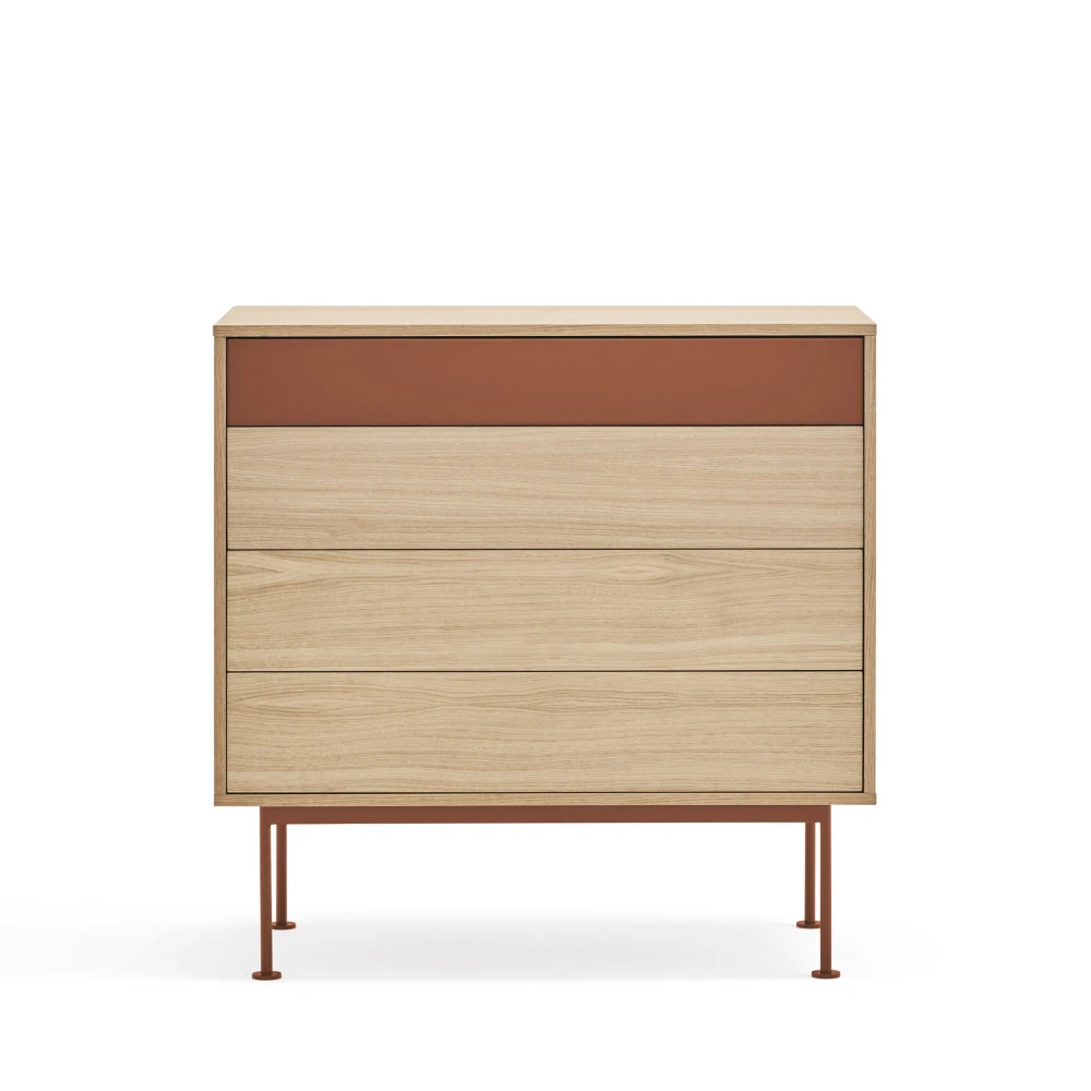 YOKO Commode 4 Tiroirs En Bois L90xH45cm 5 YOKO Commode 4 Tiroirs En Bois L90xH45cm – Image 3