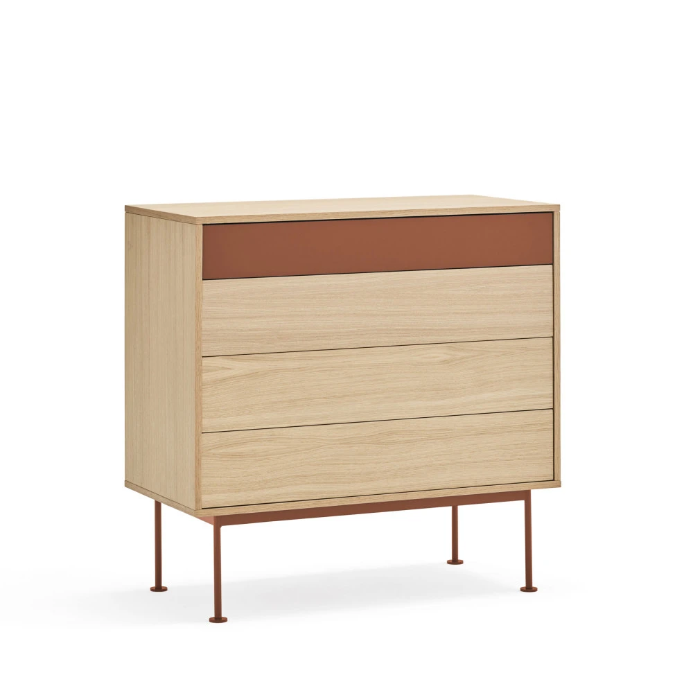 YOKO Commode 4 Tiroirs En Bois L90xH45cm 7 YOKO Commode 4 Tiroirs En Bois L90xH45cm – Image 5