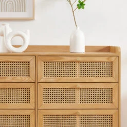 BOMBONG Commode 6 Tiroirs En Bois Et Cannage L120cm 15 BOMBONG Commode 6 Tiroirs En Bois Et Cannage L120cm -Meubles Soldes Magasin commode 6 tiroirs bois cannage l120cm bombong 4