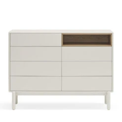 CORVO Commode 7 Tiroirs 1 Niche En Bois L120xH90cm -Meubles Soldes Magasin commode 7 tiroirs 1 niche bois l120xh90cm teulat corvo 2