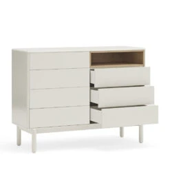 CORVO Commode 7 Tiroirs 1 Niche En Bois L120xH90cm -Meubles Soldes Magasin commode 7 tiroirs 1 niche bois l120xh90cm teulat corvo 3
