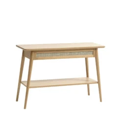 KIYO Console 1 Tiroir En Bois Et Rotin L110cm -Meubles Soldes Magasin console 1 tiroir bois rotin l110cm kiyo 2