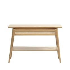 KIYO Console 1 Tiroir En Bois Et Rotin L110cm -Meubles Soldes Magasin console 1 tiroir bois rotin l110cm kiyo 3