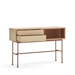 YOKO Console 2 Tiroirs En Bois L120cm 15 YOKO Console 2 Tiroirs En Bois L120cm -Meubles Soldes Magasin console 2 tiroirs bois l120cm teulat yoko 3