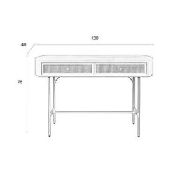 AMAYA Console 2 Tiroirs En Bois Et Métal -Meubles Soldes Magasin console 2 tiroirs bois metal amaya 9