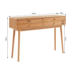 GRUDE Console 4 Tiroirs En Bois L120cm -Meubles Soldes Magasin console 4 tiroirs bois l120cm grude 7