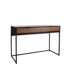 PARIGI Console En Bois Et Métal 2 Tiroirs L120cm -Meubles Soldes Magasin console bois metal 2 tiroirs l120cm parigi pomax 2