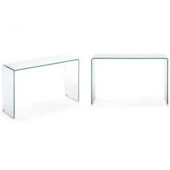 BURANO Console En Verre Cintré -Meubles Soldes Magasin console en verre cintre transparent burano 2