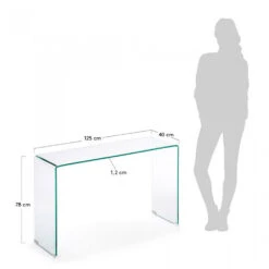 BURANO Console En Verre Cintré -Meubles Soldes Magasin console en verre cintre transparent burano 4