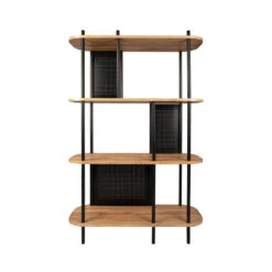 SOLE Étagère En Bois Et Métal L80xH118cm 11 SOLE Étagère En Bois Et Métal L80xH118cm -Meubles Soldes Magasin etagere bois metal l80xh118cm sole 1