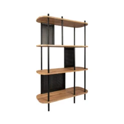 SOLE Étagère En Bois Et Métal L80xH118cm 12 SOLE Étagère En Bois Et Métal L80xH118cm -Meubles Soldes Magasin etagere bois metal l80xh118cm sole 2