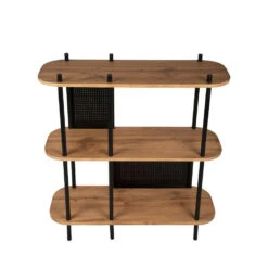 SOLE Étagère En Bois Et Métal L80xH83,5cm -Meubles Soldes Magasin etagere bois metal l80xh835cm sole 3