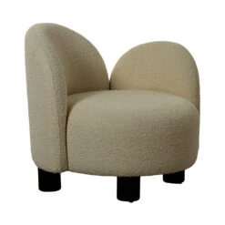 HONOLULU Fauteuil Accoudoir Droit En Tissu Bouclette -Meubles Soldes Magasin fauteuil accoudoir droit tissu bouclette house nordic honolulu 2