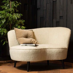 SARA Fauteuil Angle Droit 1,5 Place En Tissu Bouclette