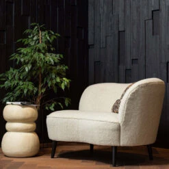 SARA Fauteuil Angle Droit 1,5 Place En Tissu Bouclette -Meubles Soldes Magasin fauteuil angle droit 15 place tissu bouclette woood sara 7