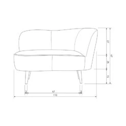 SARA Fauteuil Angle Droit 1,5 Place En Tissu Bouclette -Meubles Soldes Magasin fauteuil angle droit 15 place tissu bouclette woood sara 8